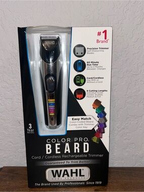 New, WAHL Color Pro Cord Cordless Rechargeable Beard Trimmer